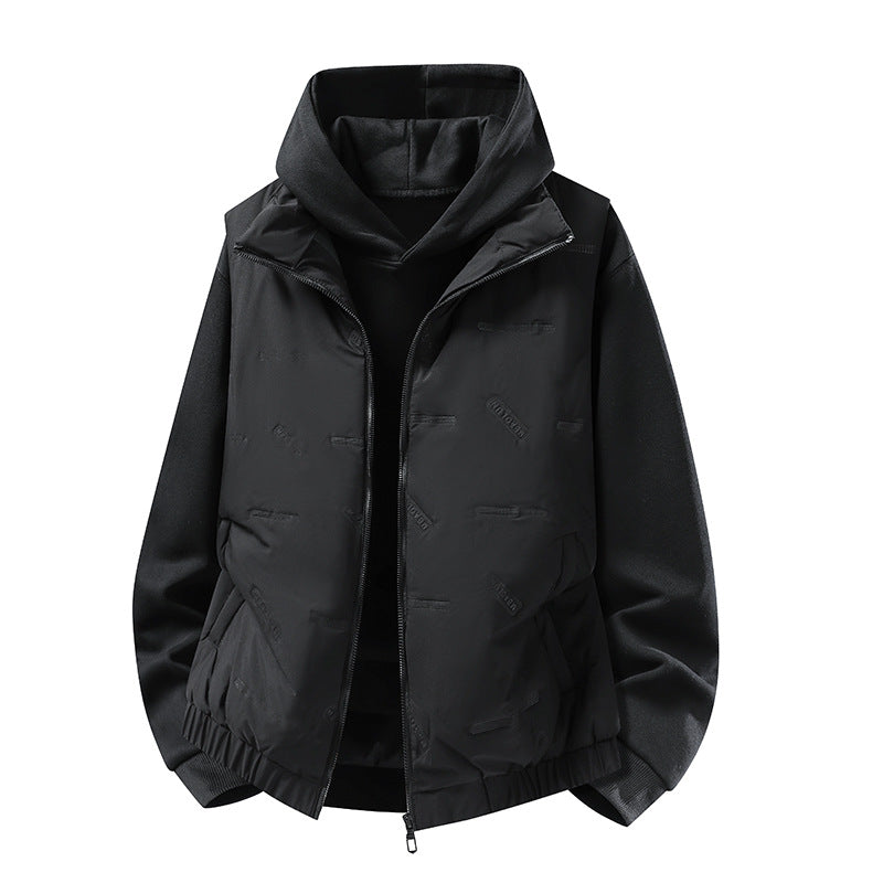 Men's padded vest in urban layering look with zipper, elastic hem & patch pockets Mune Fashion