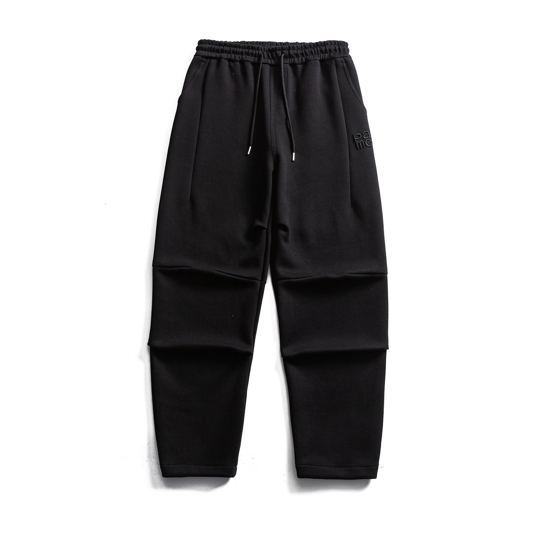 Men's Tapered Jogging Pants with Elastic Waistband and Knee Panels Mune Fashion