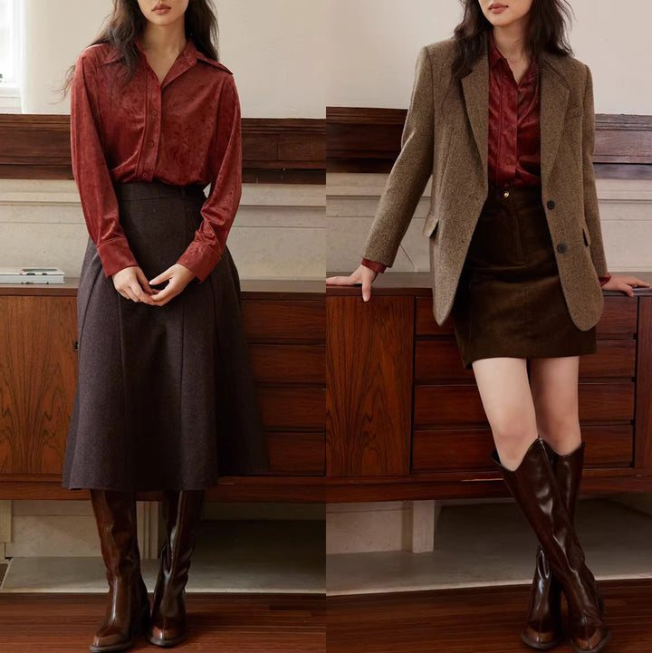 Ladies Elegant Tweed Blazer Mune Fashion