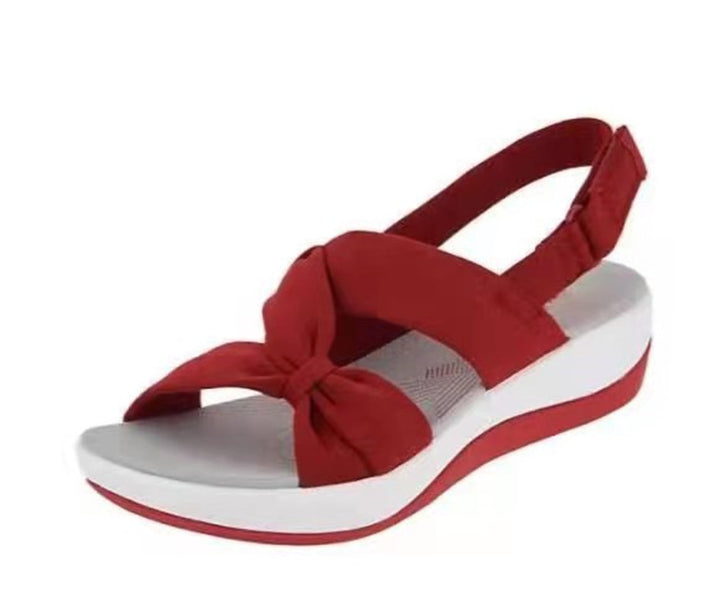 Women's low platform sandal with ergonomic comfort footbed and adjustable heel strap Mune Fashion