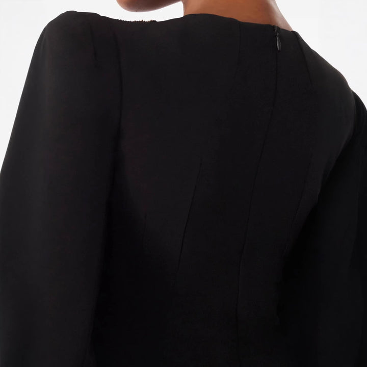 Women's Slim Evening Dress with Cape Sleeves and Tailored Cut Mune Fashion