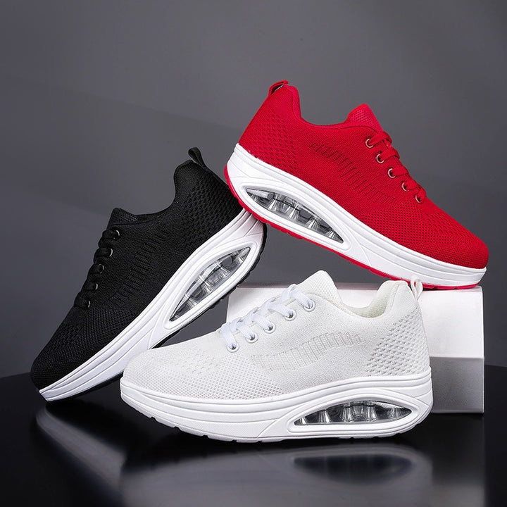 Women's breathable platform walking sneakers with visible air chamber and orthopedic comfort sole Mune Fashion