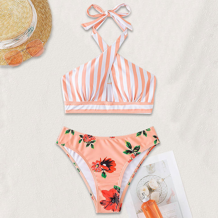 Women's high-waisted bikini set with asymmetric top Mune Fashion
