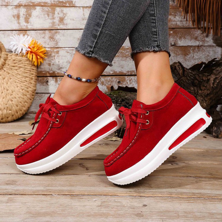 Women's wedge sneakers in moccasin style with cushioning air-cushioned platform sole Mune Fashion