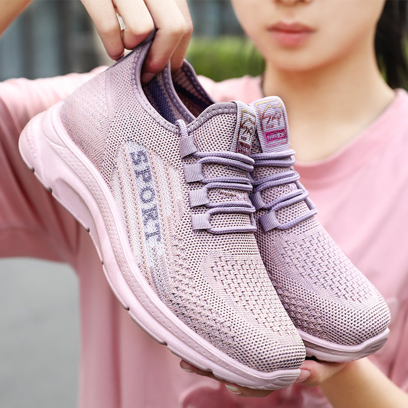 Women Breathable Sports Sneakers with Elastic Upper and Cushioning Insole Mune Fashion