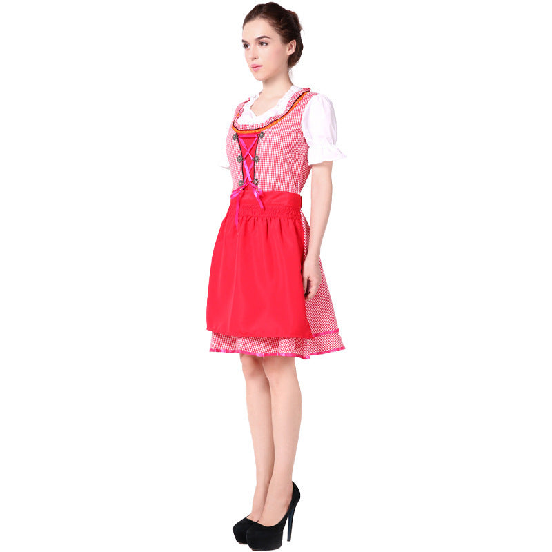 Women's vintage-style traditional dress with elastic waistband, adjustable lacing, and flattering flair skirt Mune Fashion