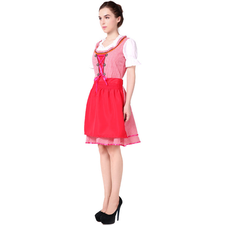 Women's vintage-style traditional dress with elastic waistband, adjustable lacing, and flattering flair skirt Mune Fashion
