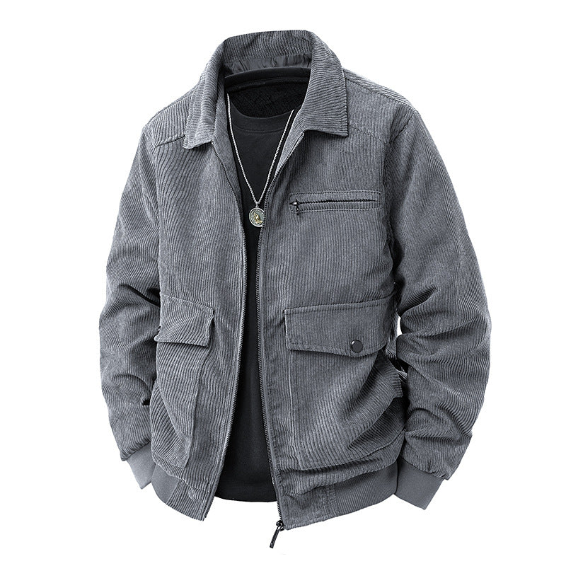 Men's Fashionable Cord Jacket with Practical Pockets Mune Fashion