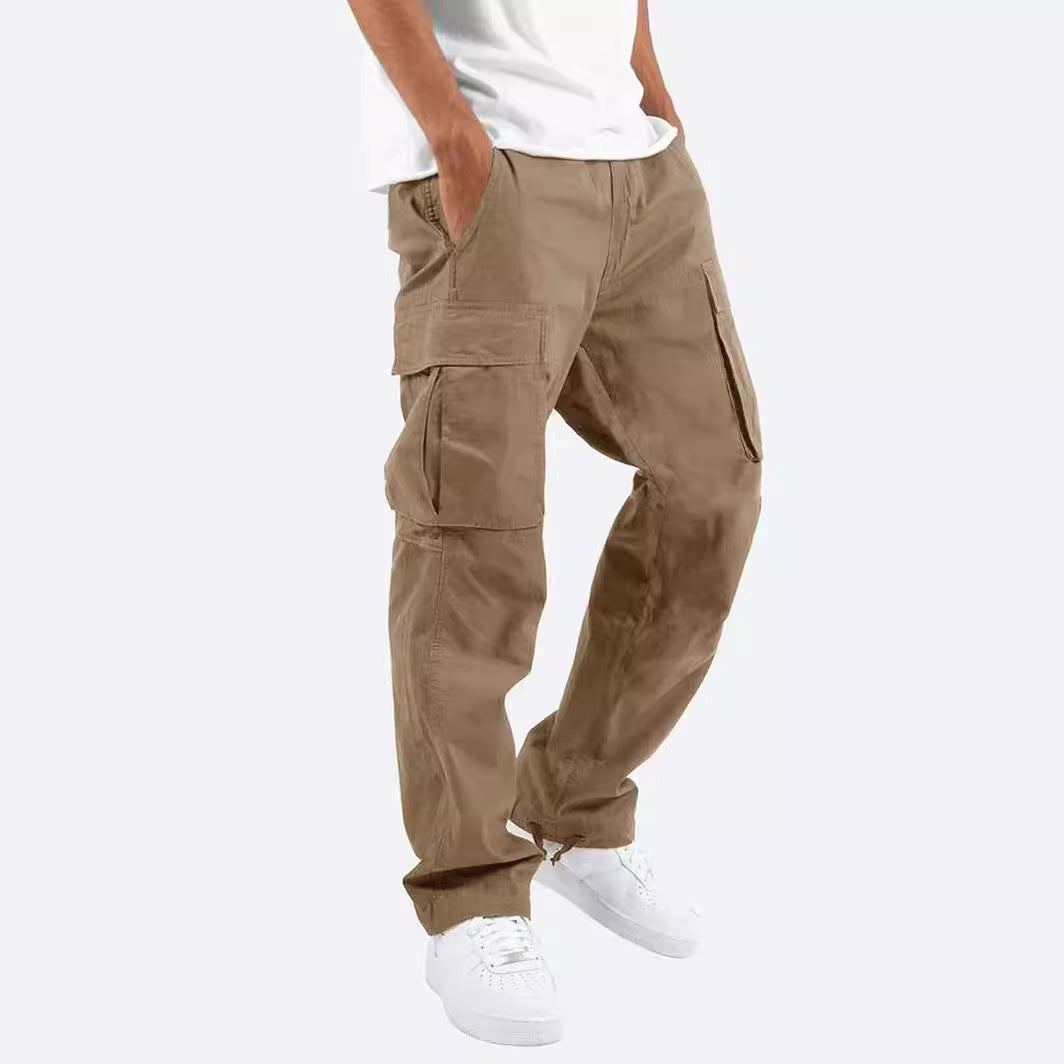 Men's casual cotton cargo pants with multiple pockets and adjustable hem Mune Fashion