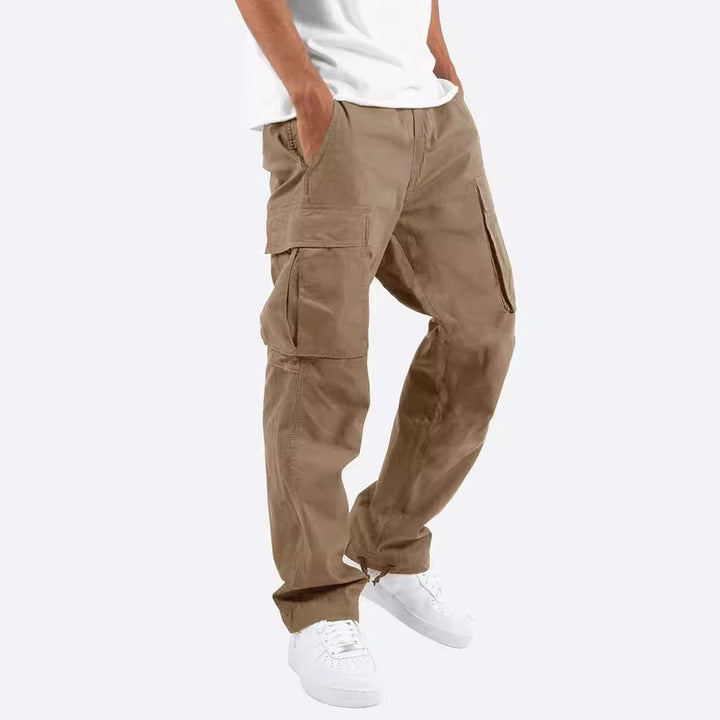 Men's casual cotton cargo pants with multiple pockets and adjustable hem Mune Fashion