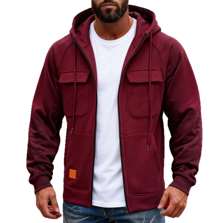 Men's hooded jacket with full zip, chest pockets and modern slim-fit silhouette Mune Fashion