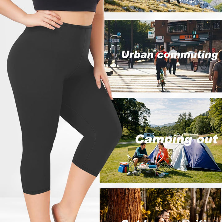 Ladies' Capri Biker Shorts with High Waist and Supportive Compression Mune Fashion