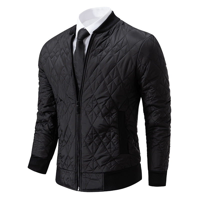 Men's quilted bomber jacket with diamond stitching and warming thermal lining Mune Fashion