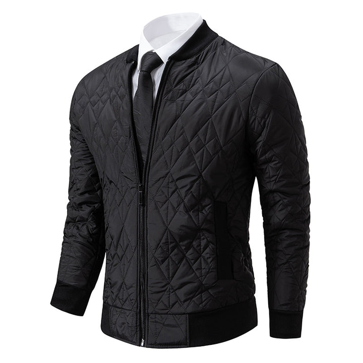 Men's quilted bomber jacket with diamond stitching and warming thermal lining Mune Fashion