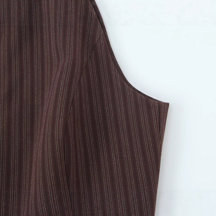 Women's sleeveless tailored blouse vest with stand-up collar and continuous zip Mune Fashion