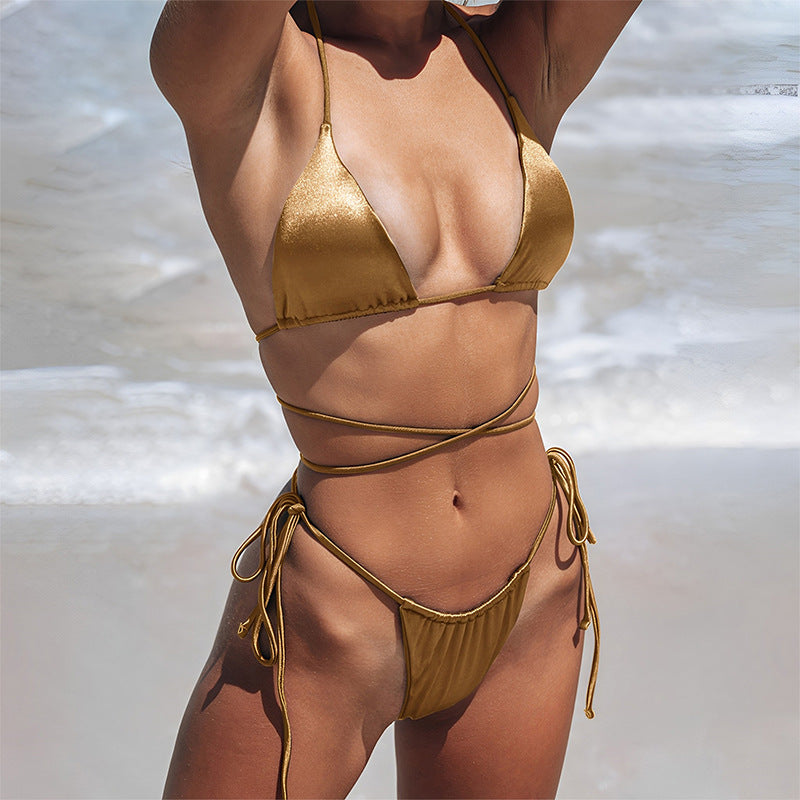 Women's Triangle Bikini with Decorative Wrap Design Mune Fashion