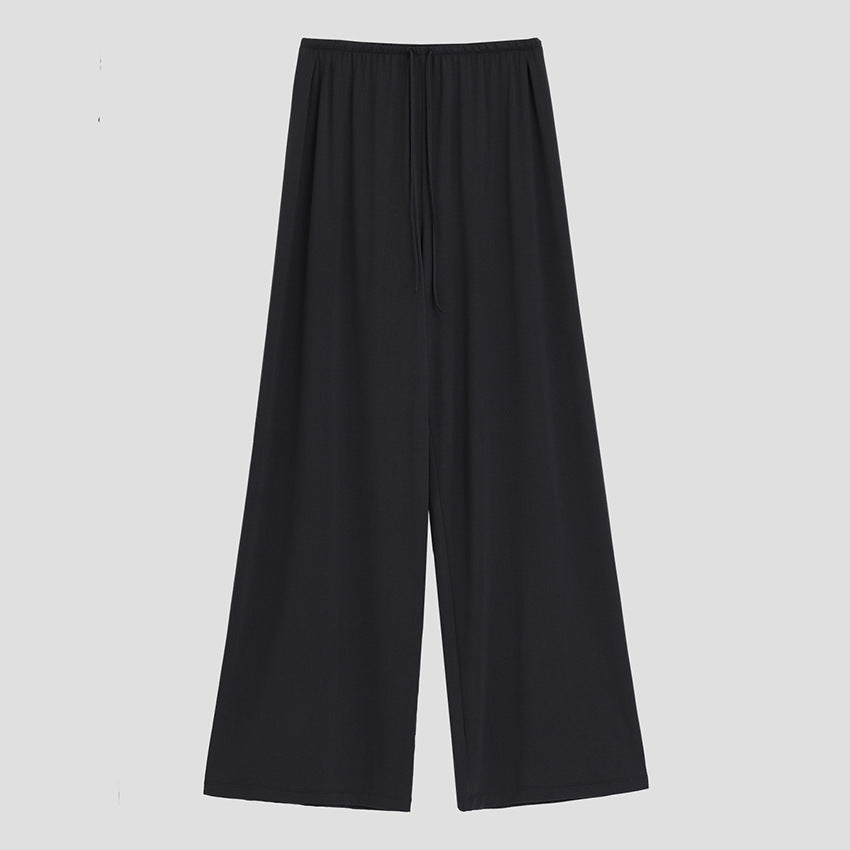 Women's Wide Relaxed Pants made of silky modal with elastic waistband and drawstring Mune Fashion