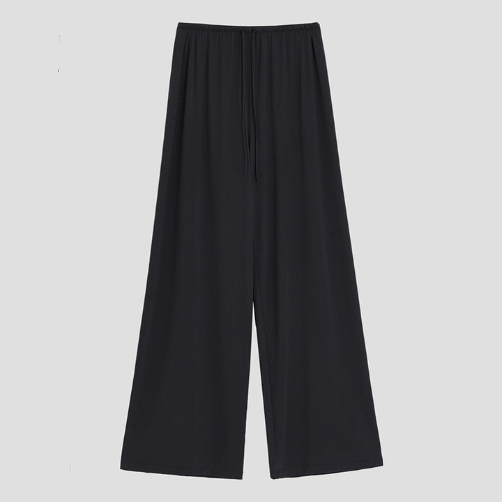 Women Wide Lounge Pants with Elastic Waistband and Drawstring Mune Fashion
