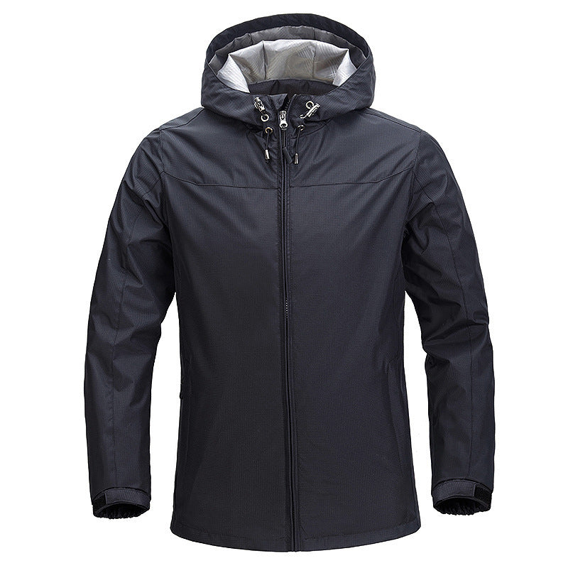 Unisex Lightweight Packable Rain and Wind Jacket with Adjustable Hood and Breathable Lining Mune Fashion