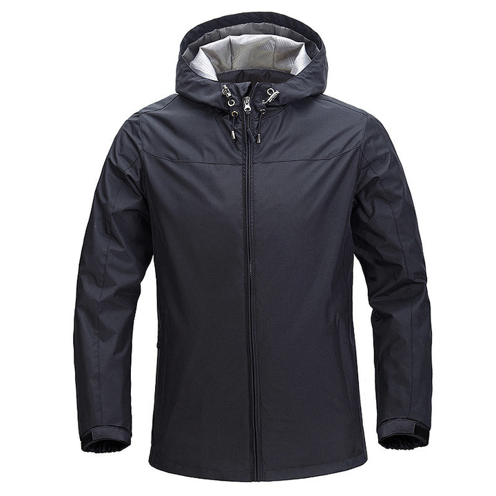 Unisex Lightweight Packable Rain and Wind Jacket with Adjustable Hood and Breathable Lining Mune Fashion