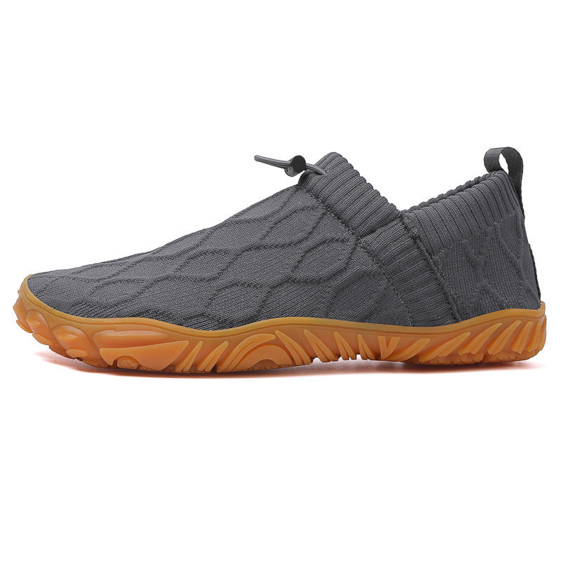 Unisex nan Hybrid Slipper for indoor and outdoor with elastic knitted shaft, drawstring and profiled rubber sole Mune Fashion