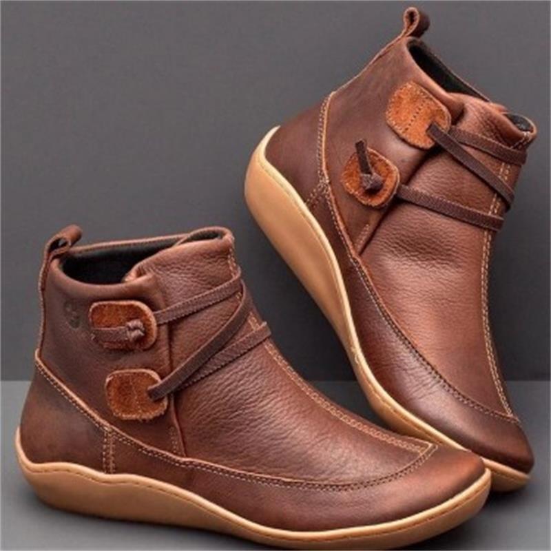 Women's Padded Ankle-High Winter Ankle Boot with Non-Slip Rubber Sole Mune Fashion