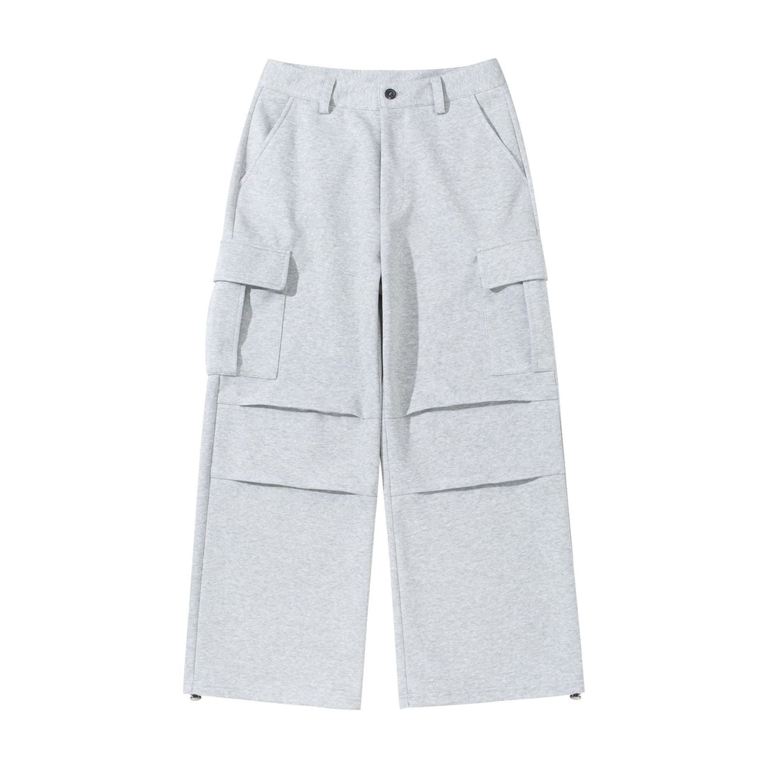 Women's cargo lounge pants with wide leg, flap pockets and drawstring hem Mune Fashion