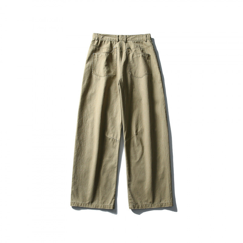 Men's Wide Utility Pants in Workwear Look with Knee Patches and Straight Leg Mune Fashion