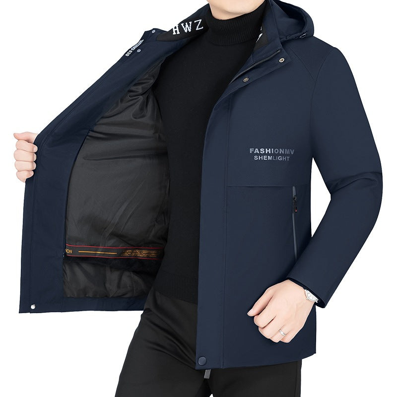 Men's Modern Urban Parka with Fixed Hood, Concealed Zippers, and Lightweight Thermal Lining Mune Fashion