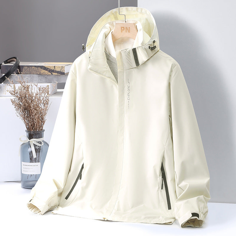 Women's Lightweight Softshell Hooded Jacket with Windproof Storm Flap and Concealed Zipper Pockets Mune Fashion