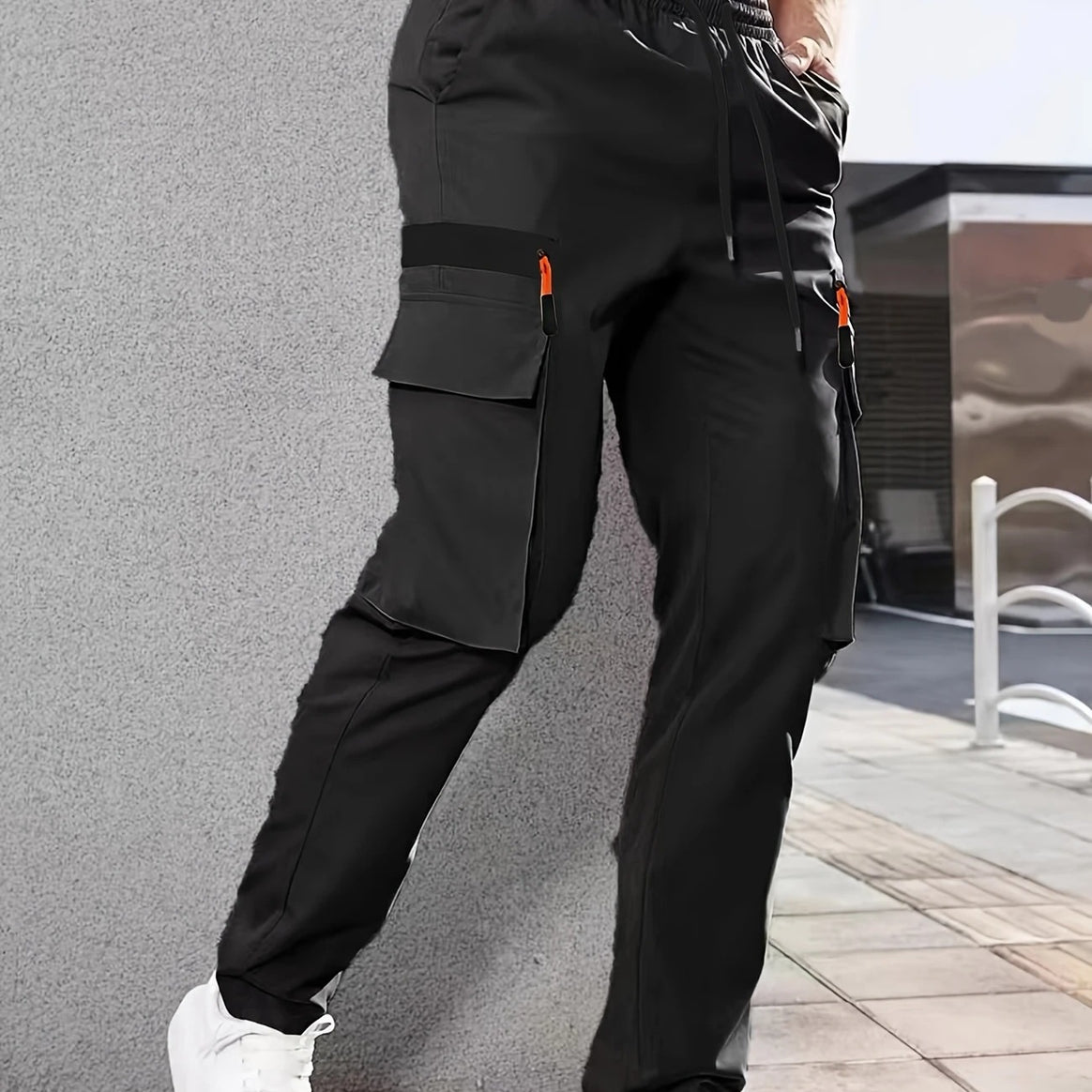 Men's Tapered Cargo Jogging Pants with Elastic Waistband, Drawstring & Multi-Pockets Mune Fashion