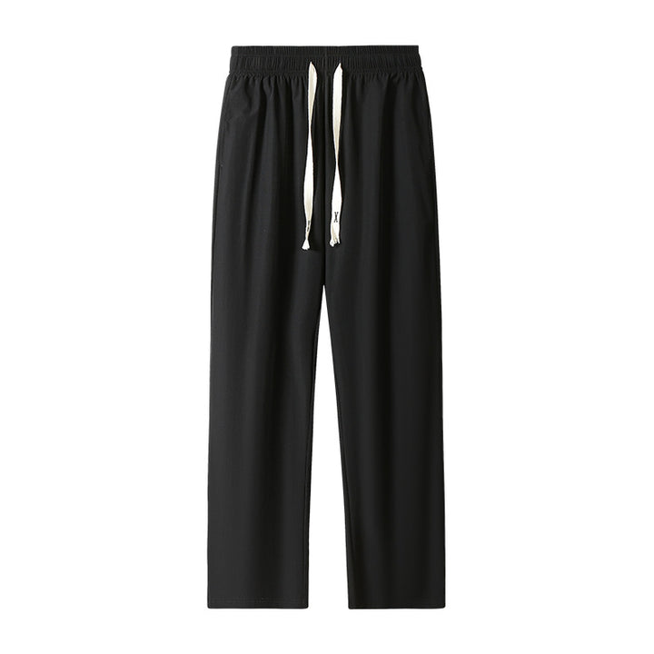 Men's Light Relax-Fit Lounge Pants made of breathable Jersey with elastic tunnel waistband, wide drawstring & ribbed leg cuffs Mune Fashion