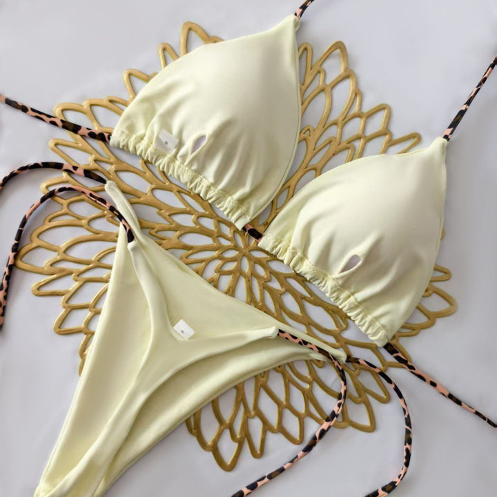 Women's bikini set with trendy animal print and fashionable bow detail Mune Fashion
