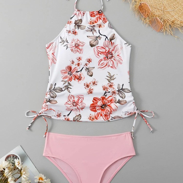 Women Stylish Tankini with Floral Design and Adjustable Straps Mune Fashion