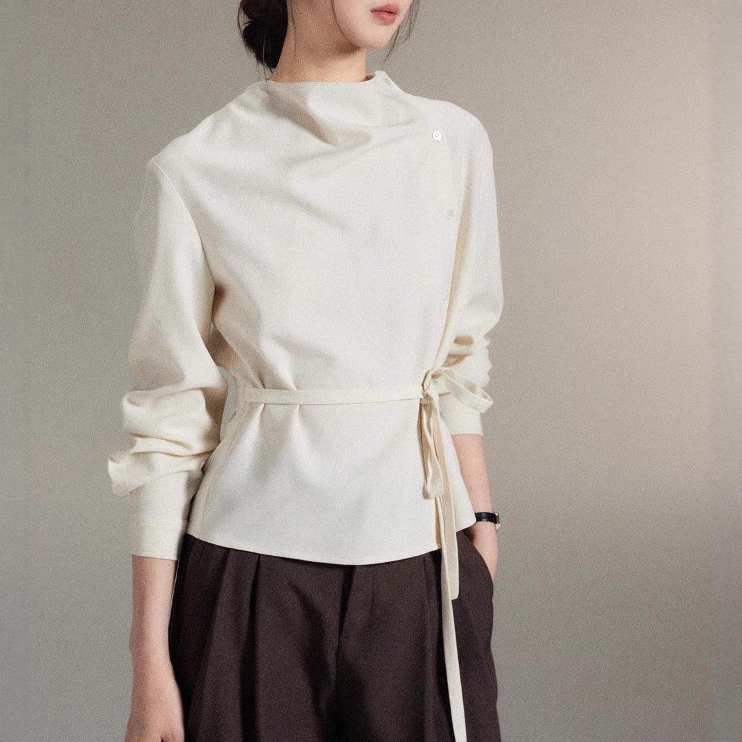 Women's Fashion Blouse with Wrap Neckline Mune Fashion