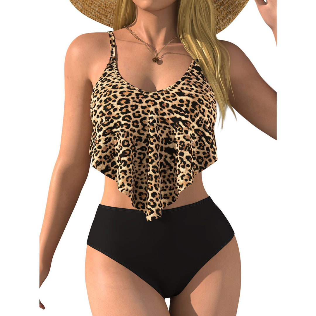 Women's fashionable crop top with animal print and flowing cut Mune Fashion