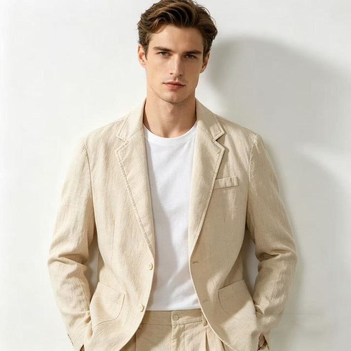 Men's light linen blazer with modern slim-fit cut Mune Fashion