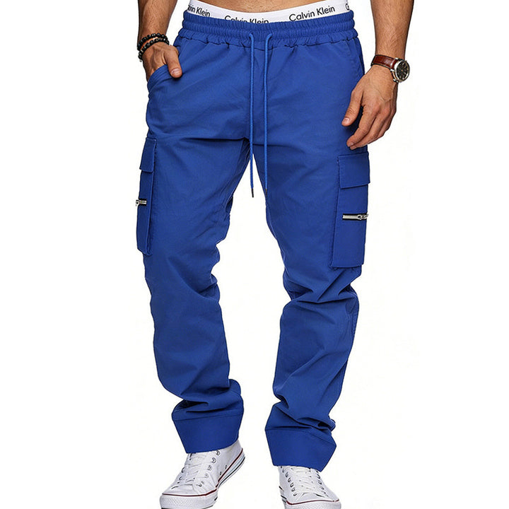 Men's cargo jogging pants with elastic waistband, drawstring and zip pockets Mune Fashion