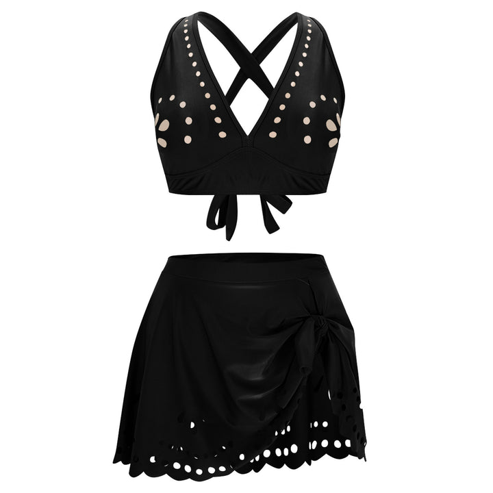 Ladies Swim Set with Skirt and Cross Straps Mune Fashion