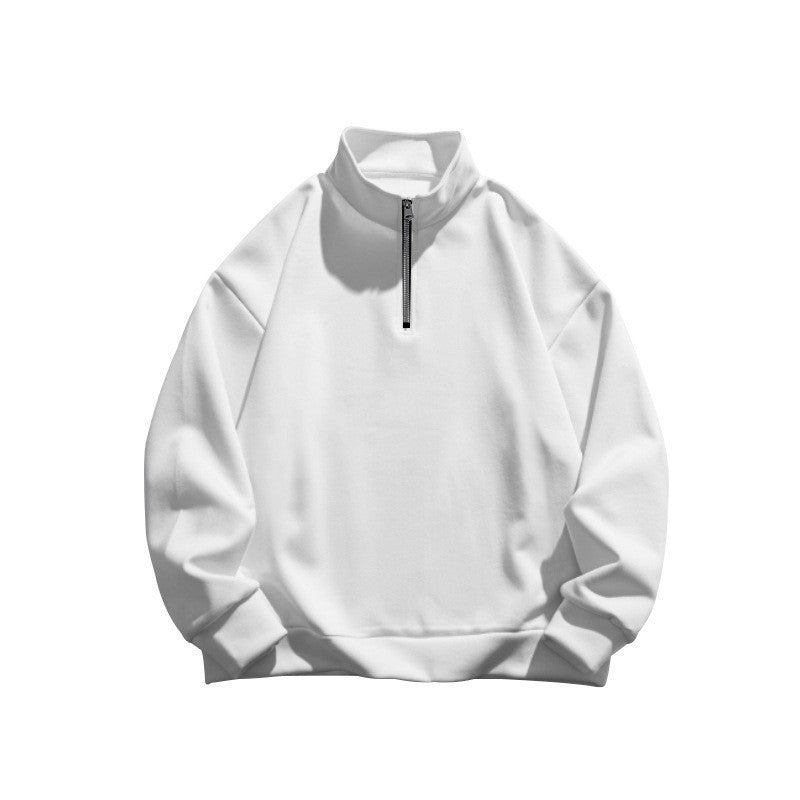 Unisex oversized sweatshirt with half zipper and stand-up collar made of soft cotton blend Mune Fashion
