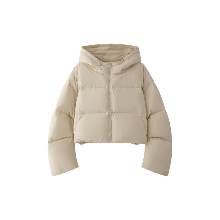 Women's short padded puffer jacket with hood and windproof outer shell Mune Fashion