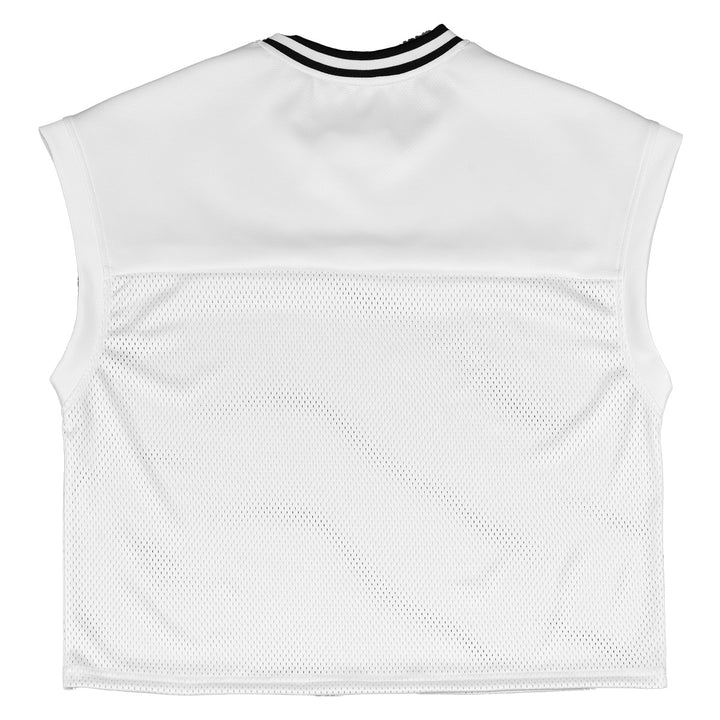 Unisex Breathable Mesh Sports Top Without Sleeves with Ribbed Polo Collar Mune Fashion
