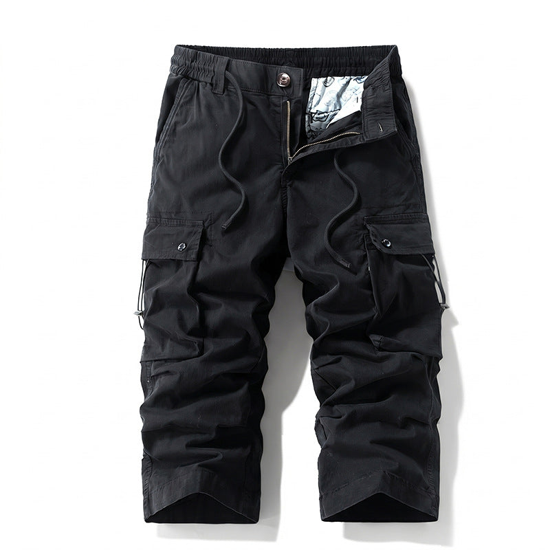 Herren 3/4-Trekking-Cargohose mit elastischem Bund, Tunnelzug und variabler Taschenorganisation Mune Fashion