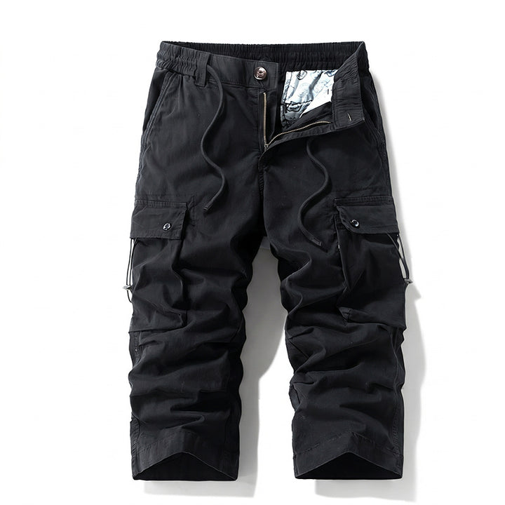 Herren 3/4-Trekking-Cargohose mit elastischem Bund, Tunnelzug und variabler Taschenorganisation Mune Fashion