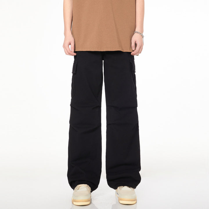 Men's Utility Cargo Pants in wide Palazzo cut with drop crotch and drawstring hem Mune Fashion