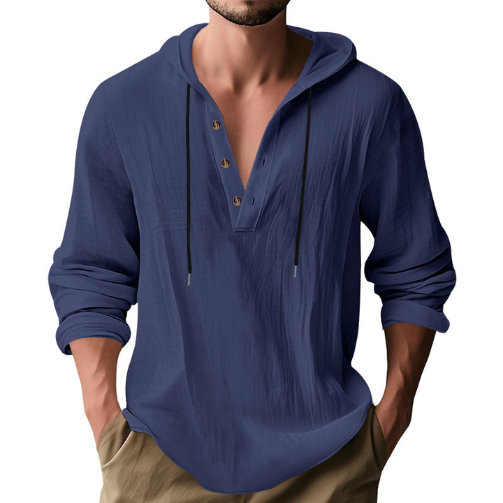 Men's casual hoodie with button placket and slim fit Mune Fashion
