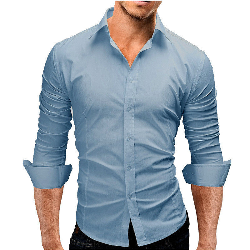 Men's tailored business shirt with cutaway collar and stretch cotton blend Mune Fashion