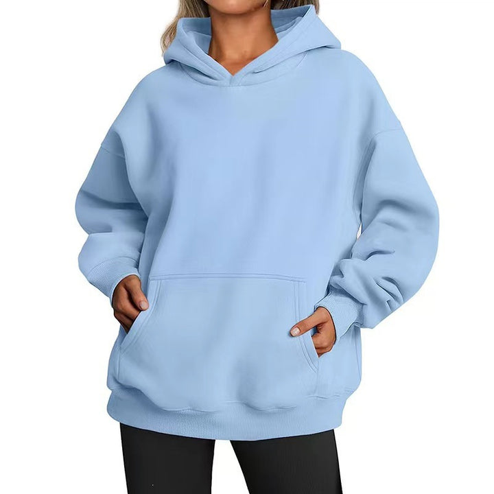 Women's oversized hooded sweatshirt with raglan sleeves, kangaroo pocket and soft fleece lining Mune Fashion