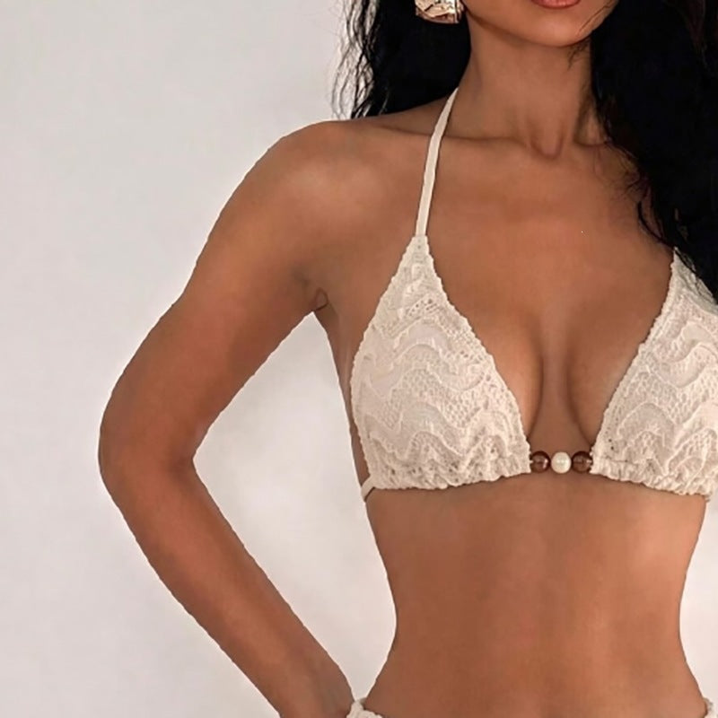 Women's Lace Bikini Set with Refined Wrap Skirt Mune Fashion