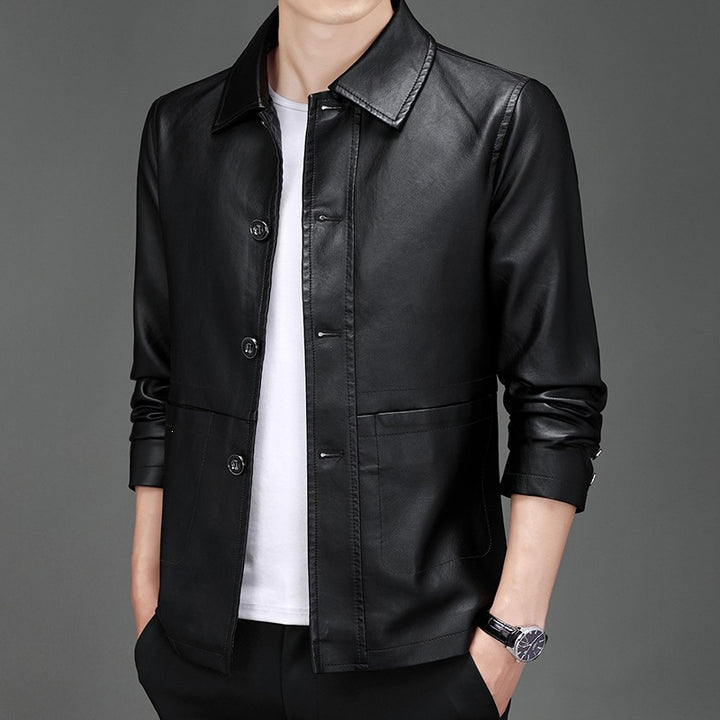 Men's Stylish Real Leather Jacket Mune Fashion